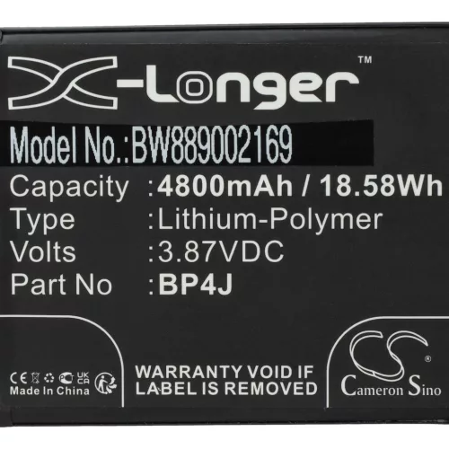 VHBW Mobiltelefonakku BP4J - 4800 mAh 3,87 V Li-Polymer