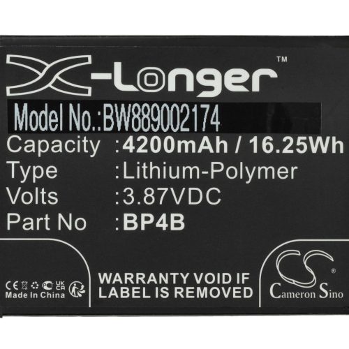Mobiltelefon akkumulátor  BP4B-hez - 4200 mAh 3,87 V Li-polimer