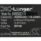 Mobiltelefon akkumulátor  BP4B-hez - 4200 mAh 3,87 V Li-polimer