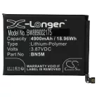 VHBW Mobile Phone Battery for BN5M - 4900 mAh 3.87 V Li-Polymer