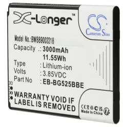   VHBW Mobiltelefon Akku Samsung EB-BG525BBE, GH43-05060A - 3000 mAh 3,85 V Li-Ion