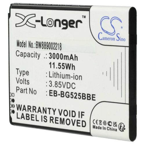 Mobiltelefon akkumulátor  Samsung EB-BG525BBE, GH43-05060A - 3000 mAh 3,85 V Li-Ion
