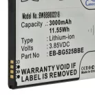 VHBW Mobile Phone Battery Samsung EB-BG525BBE, GH43-05060A - 3000 mAh 3.85 V Li-Ion