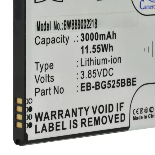 VHBW Mobile Phone Battery Samsung EB-BG525BBE, GH43-05060A - 3000 mAh 3.85 V Li-Ion
