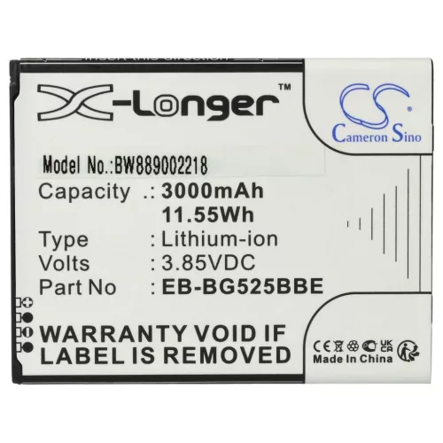 VHBW Mobile Phone Battery Samsung EB-BG525BBE, GH43-05060A - 3000 mAh 3.85 V Li-Ion