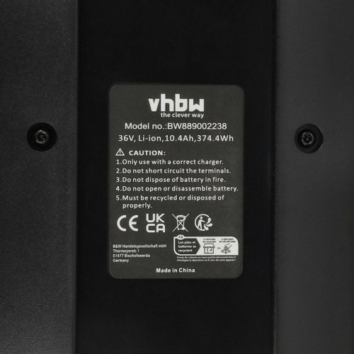 VHBW Battery, Replacement for Bosch Powerpack Classic 300/400, 36V, 10.4Ah