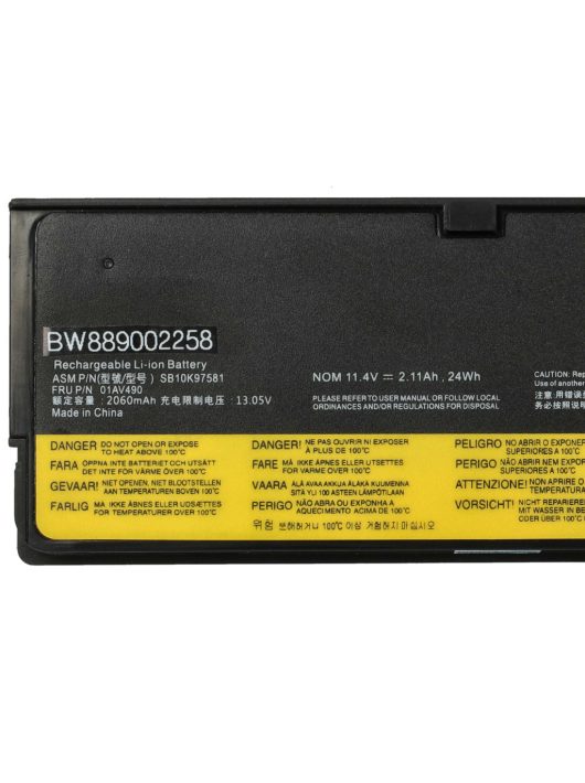 Notebook akkumulátor  Lenovo 01AV425, 01AV422, 01AV423, 01AV424 - 2060 mAh 11,4 V Li-polimerhez