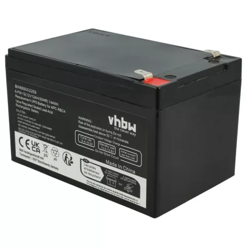 VHBW APC RBC4 UPS Battery - 12 Ah 12 V AGM, VISRBC4