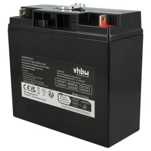VHBW UPS Akku AP1250, AGM09, RBC7, BT12-18, RBC50 - 18000 mAh 12 V AGM