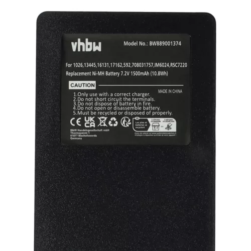 VHBW Battery for Palfinger 17162, 16131, 1026, 13445 - 1500 mAh 7.2 V NiMH