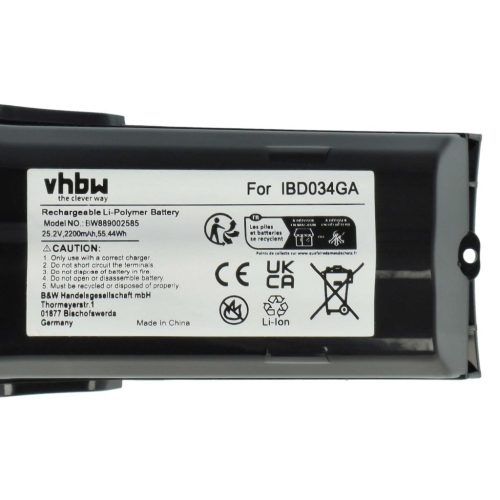 VHBW Battery for Philips 6.27.40.08-0, 300000517621, 300000517631 - 2200 mAh, 25.2 V, Li-Ion