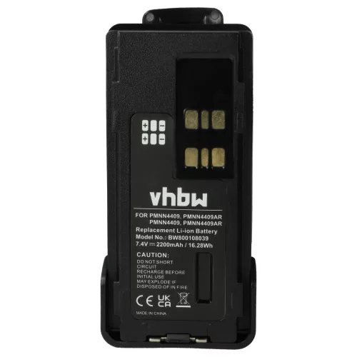 VHBW Radio Battery PMNN4406BR, PMNN4406, PMNN4409 - 2200 mAh 7.4 V Li-Ion