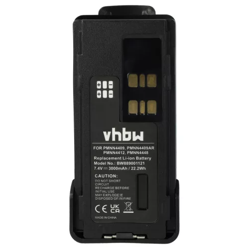 VHBW Radio Battery PMNN4406, PMNN4409BR, PMNN4406BR - 3000 mAh 7.4 V Li-Ion