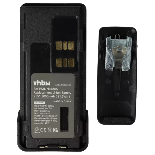 VHBW Radio Battery PMNN4416, PMNN4415, PMNN4415AR, PMNN441 - 3000 mAh 7.2 V Li-Ion