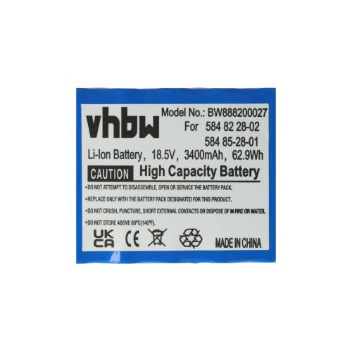 VHBW Battery Gardena City, Husqvarna Automower 310, 315x - 3400 mAh 18.5 V Li-Ion