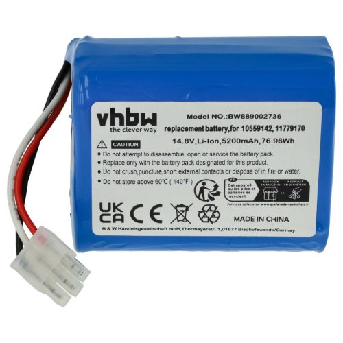 VHBW Battery for Miele 11779170, 10559142 - 5200 mAh, 14.8 V, Li-Ion