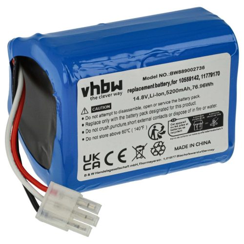VHBW Battery for Miele 11779170, 10559142 - 5200 mAh, 14.8 V, Li-Ion
