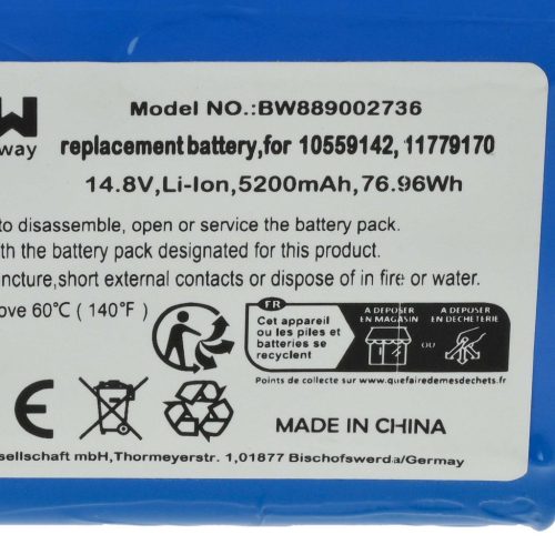 VHBW Battery for Miele 11779170, 10559142 - 5200 mAh, 14.8 V, Li-Ion