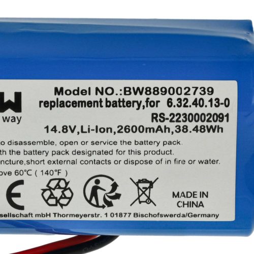 VHBW Battery for Rowenta RS-2230002091 - 2600 mAh, 14.8 V, Li-Ion