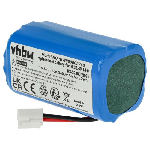 VHBW Battery for Rowenta RS-2230002091 - 3400 mAh, 14.8 V, Li-Ion