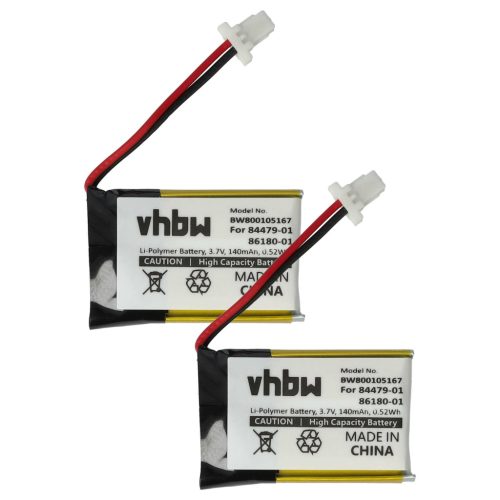 VHBW Wireless Headset Battery Plantronics 84479-01, 86180-01 - 140 mAh 3.7 V Li-polymer