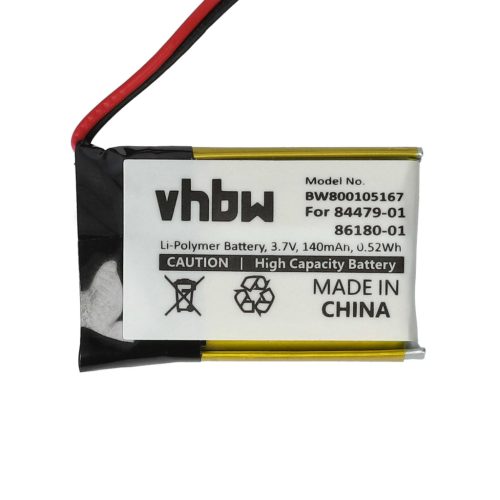 VHBW Wireless Headset Battery Plantronics 84479-01, 86180-01 - 140 mAh 3.7 V Li-polymer