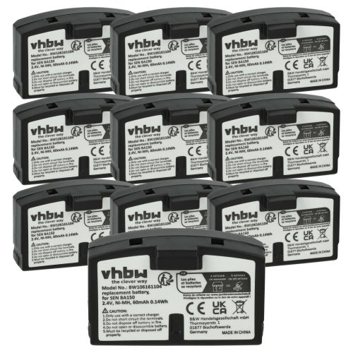 VHBW Wireless Headset Battery BA151, BA150 - 60 mAh 2.4 V NiMH