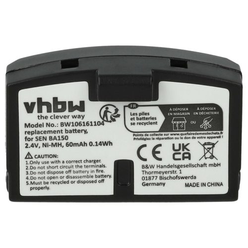 VHBW Wireless Headset Battery BA151, BA150 - 60 mAh 2.4 V NiMH