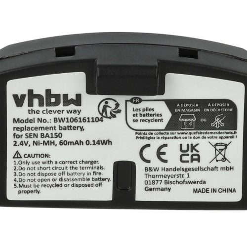 VHBW Wireless Headset Battery BA151, BA150 - 60 mAh 2.4 V NiMH