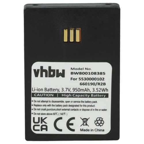 VHBW Battery to replace Alcatel 3BN78404AA - 950 mAh 3.7 V Li-Ion