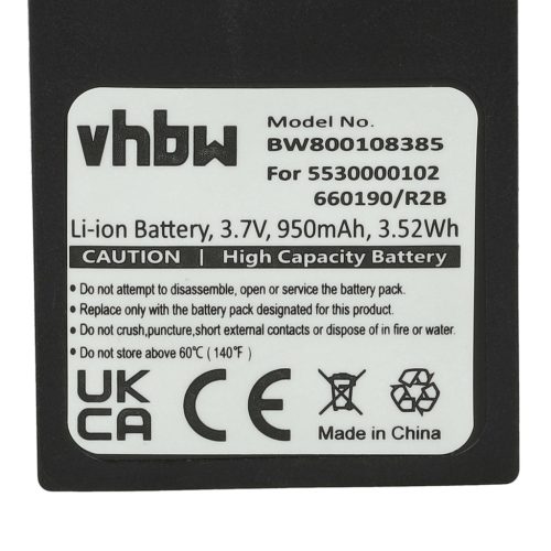 VHBW Battery to replace Alcatel 3BN78404AA - 950 mAh 3.7 V Li-Ion