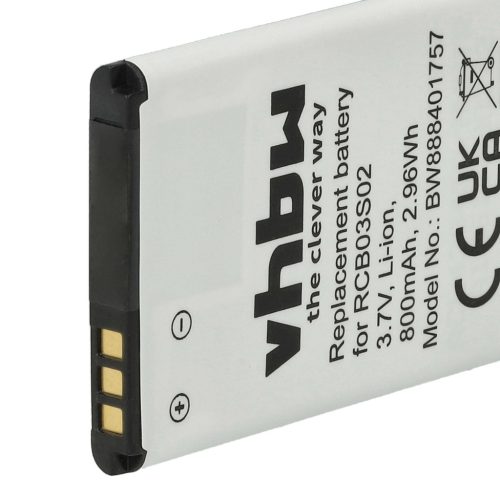 VHBW Mobiltelefon Akku Swisstone RCB03S02 - 800 mAh 3,7 V Li-Ion