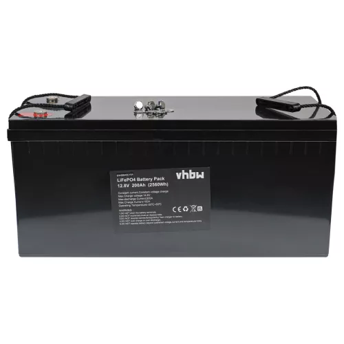 VHBW Onboard Battery for Caravans, Boats, Motorhomes, Solar Systems - 200 Ah 12.8 V LiFePO4
