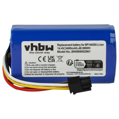 VHBW Akku für Eureka/Midea BP14435A - 3400 mAh, 14,4 V, Li-Ion