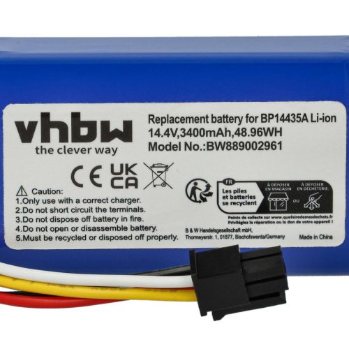 VHBW Akku für Eureka/Midea BP14435A - 3400 mAh, 14,4 V, Li-Ion