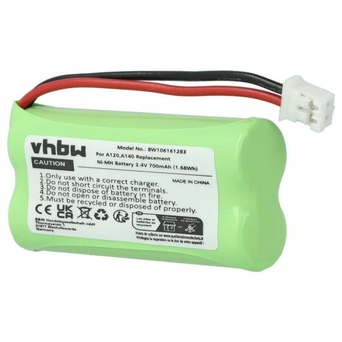 VHBW Telefon Akkumulátor 55AAAHR2BMX, 220382C1, 220436C1, 41AAAH2BMX - 700 mAh 2,4 V NiMH
