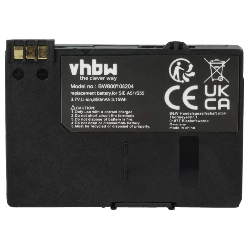 VHBW Mobiltelefon Akku EBA-510, L36880-N5601-A100, L36145-K1310-X401, BASIC56 - 850 mAh 3,7 V Li-Ion