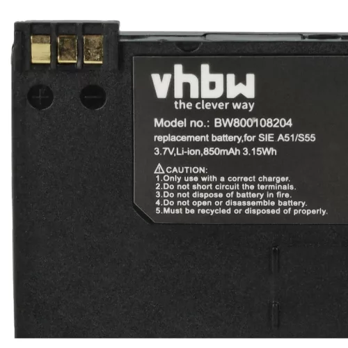 VHBW Mobiltelefon Akku EBA-510, L36880-N5601-A100, L36145-K1310-X401, BASIC56 - 850 mAh 3,7 V Li-Ion