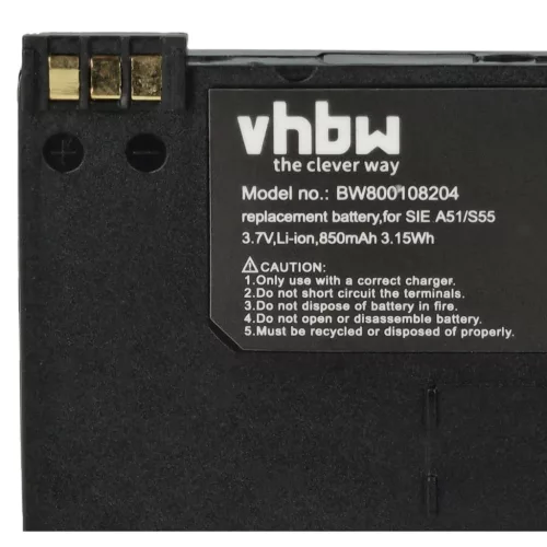 VHBW Mobiltelefon Akku EBA-510, L36145-K1310-X401, BASIC56 - 850 mAh 3,7 V Li-Ion