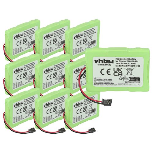 VHBW Battery Siemens T325, NS3109, GPF6M3BMX, 3QNF3550 - 500 mAh 3.6 V NiMH