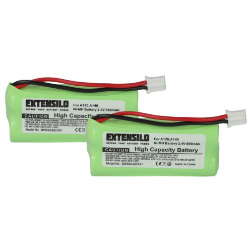 VHBW Vezetékes telefon akkumulátor 55AAAHR2BMX, 220436C1, 41AAAH2BMX, 220382C1 - 850 mAh 2,4 V NiMH