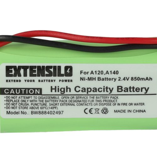 VHBW Vezetékes telefon akkumulátor 55AAAHR2BMX, 220436C1, 41AAAH2BMX, 220382C1 - 850 mAh 2,4 V NiMH