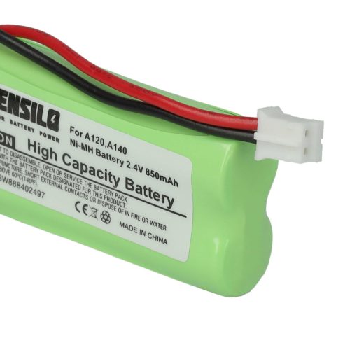 VHBW Vezetékes telefon akkumulátor 55AAAHR2BMX, 220436C1, 41AAAH2BMX, 220382C1 - 850 mAh 2,4 V NiMH
