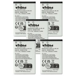   Mobile Phone 5x Battery replaces Alcatel 3BN67332AA, 10000058, RTR001F01 - 1200 mAh 3.7 V Li-Ion