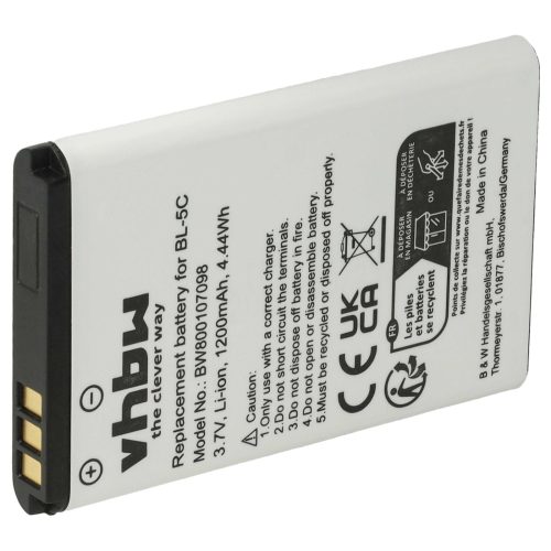 Mobile Phone 5x Battery replaces Alcatel 3BN67332AA, 10000058, RTR001F01 - 1200 mAh 3.7 V Li-Ion