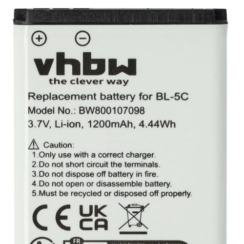 Mobile Phone 10x Battery replaces Alcatel 3BN67332AA, 10000058, RTR001F01 - 1200 mAh 3.7 V Li-Ion