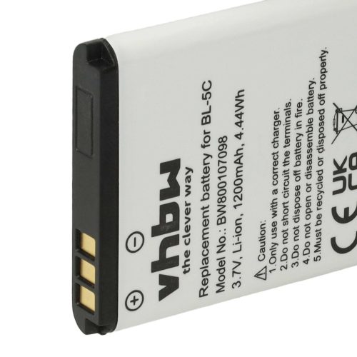 Mobile Phone 10x Battery replaces Alcatel 3BN67332AA, 10000058, RTR001F01 - 1200 mAh 3.7 V Li-Ion
