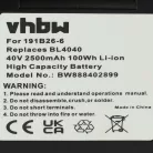 VHBW Electric Tool Battery Makita 191X65-8, 191B36-3, 191B26-6, 191L29-0 - 2500 mAh 40 V Li-Ion