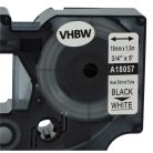 VHBW Label Tape Dymo 18057 - Black-white, Heat-shrinkable tape, 19 mm