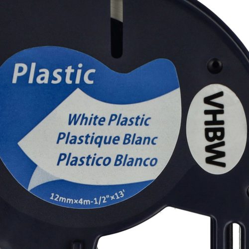VHBW Label Tape S0721660, 91221 - 12 mm Black-White